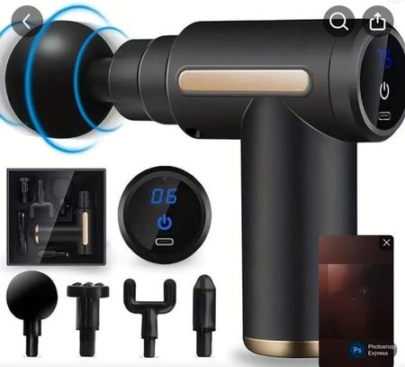 Maszynka do Masażu Głębokich i Powierzchniowych Tkanek z 4 Wymiennymi Końcówkami, 6 Poziomami Regulacji Prędkości (6000 do 6), Szybkie Ładowanie USB-C, Wyświetlacz LCD, Lekki i Przenośny Urządzenie do Masażu Mięśni dla Sportowców – Idealny Prezent dla Entuzjastów Fitness