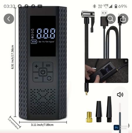 POMPKA DO OPON Z MANOMETREM