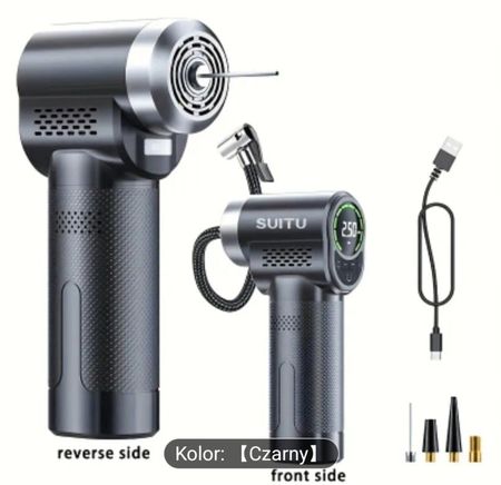 Przenośny bezprzewodowy pompka do opon z manometrem dla samochodów, motocykli, rowerów elektrycznych i rowerowych oraz piłek itp