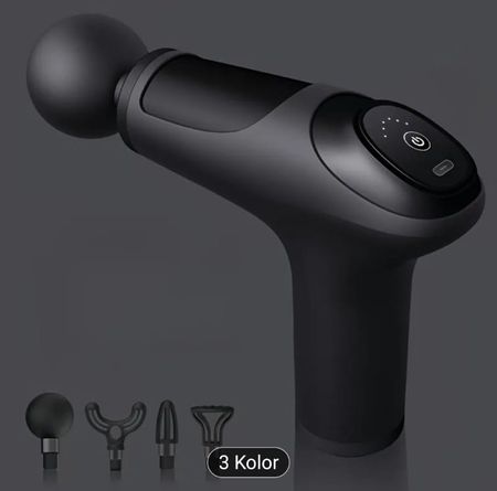 Innowacyjny Design, Masażer Pistoletowy z Wysokim Momentem Obrotowym, Zawierający 4 Wymiennych Głowice, Ręczny Masażer Perkusyjny Odpowiedni do Masażu Szyi, Pleców i Całego Ciała, Dostępny w Wielu Kolorach, Świetny Prezent dla Przyjaciół.